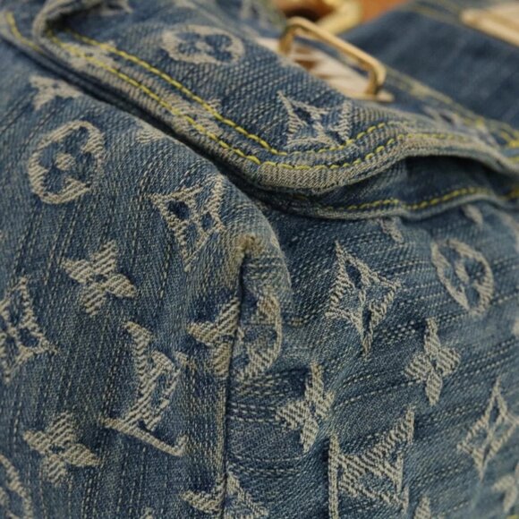 LOUIS VUITTON Monogram Denim Sac A Dos GM Backpack Blue M95056 LV Auth 40432 - Picture 4 of 16